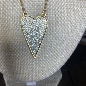 Park Lane Gold and Crystal  Heart Necklace